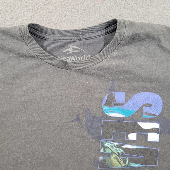 Sea World Shirt Mens 2XL Gray Shamu Killer‎ Whale Orca Souvenir Destination Tee - Picture 3 of 11